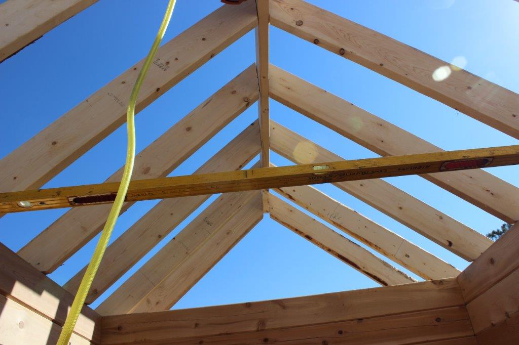 The Lakeview has a mix of conventional rafters, trusses and purlins to support its roof.